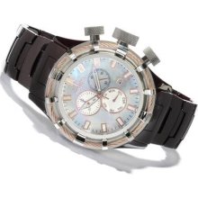 Mens Invicta 13846 Bolt Sport Mother Of Pearl Brown Ceramic Bracelet Watch