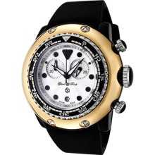 Men's Miami Beach Chronograph White Dial Black Silicone ...