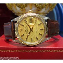 Mens Rolex Oyster Perpetual Datejust Watch Stainless Steel Yellow Gold