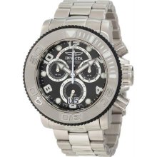 Men's Sea Hunter Chronograph Stainless Steel Case and Bracelet Black Dial