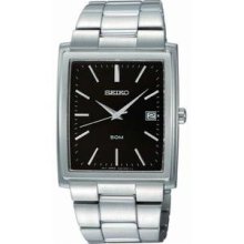 Men's Stainless Steel Dress Black Dial Date