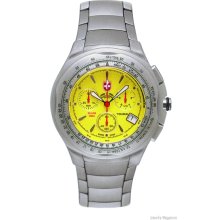 Men's Swiss Military Titanium Yellow Dial Chronograph Watch