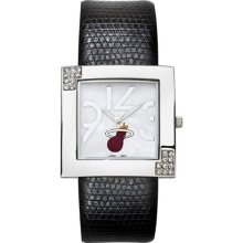 Miami Heat Women?s Glamour Watch with Leather Strap