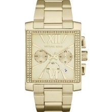 Michael Kors Glam Gia Gold Tone Crystal Oversized Chronograph WATCH MK5673