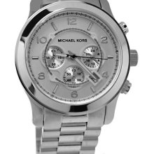 Michael Kors Men's Stainless Steel Quartz Chronograph Silver Dial Date Display MK8086