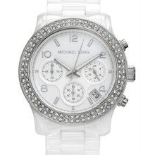 Michael Kors MK 5188 Women's Chronograph Ceramic Watch - whiteceramic