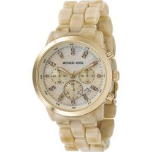 Michael Kors MK5217 Michael Kors Chronograph Stainless Steel and Horn Acrylic Ladies Watch MK5217