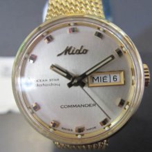 Mido Swiss Women's Commander Automatic Watch Datoday Stainless S Mesh Band