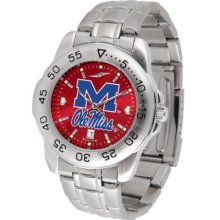 Mississippi (Ole Miss) Rebels Sport Steel Band Ano-Chrome Men's Watch