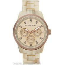 Mk5641 Michael Kors Women Multifunctions Dial Sand Tone Band Watch