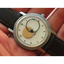 Modern Ussian Raketa Copernic Watch Classic White Dial, Unique Hands Mint