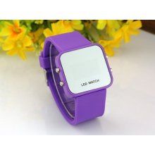 â˜…â˜…modern Wristwatch Women's Men's Led Quartz Watch Purple Band Digital Displayâ˜…â˜…