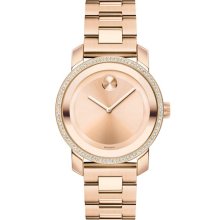 Movado 'Bold' Diamond Bezel Bracelet Watch, 36mm Rose Gold