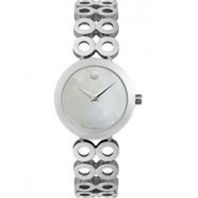 Movado Ono Due Mother-of-Pearl Steel Ladies Watch 0605828