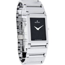 Movado Valor Mens Tungsten-Carbide Black Dial Swiss Quartz Watch 0604682 *