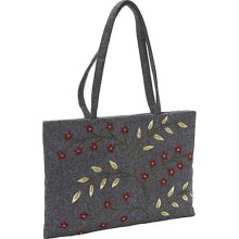 Moyna Handbags Wool Embroidered Bag Charcoal