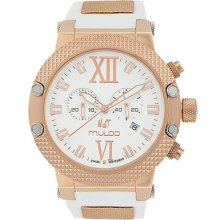 Mulco Mw3-11010-013 Women's Chronograph Nuit Link Collection White Dial Watch