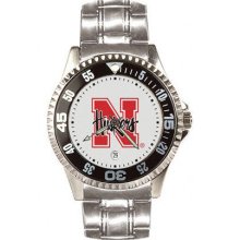 Nebraska Cornhuskers Competitor Steel Watch Sun Time