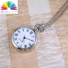 Necklace Pendant New Roman Pocket Watch Quartz Gift Chain Wp101