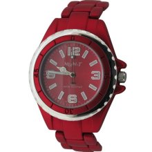 Neon T Men's Quartz Watch With Red Dial Analogue Display And Red Bracelet Ne45/C