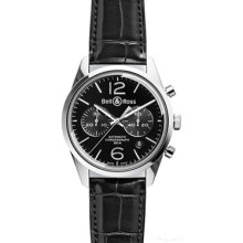 NEW Bell & Ross Vintage Men's Chronograph Watch - BR-126-OFFICER-BLK