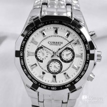 New Curren Fashion Men Watch Adjustable Stainless Steel Band Men's S