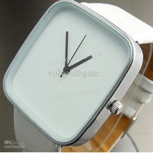 New Dial Hours Clock White Modern Fashion Women Ladies Leather Wrist