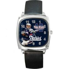 New England Patriots Unisex Silver-Tone Square Metal Watch 11