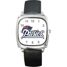 New England Patriots Unisex Silver-Tone Square Metal Watch 20