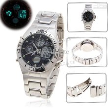 New Luxury Hours Analog And Digital Display Time Led Men's Quartz Wa