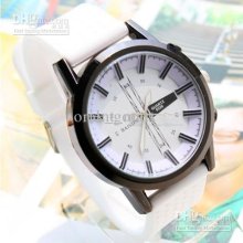 New Pattern White Dial Black Border Causal Watch Unisex Sports Watch