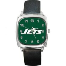 New York Jets Unisex Silver-Tone Square Metal Watch 03