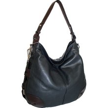 Nino Bossi Large Hobo with Hidden Cross Body Strap Black