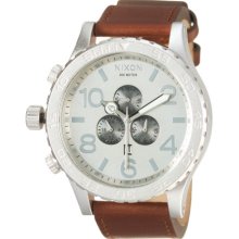 Nixon 51-30 Chrono Leather Watch Saddle, One Size