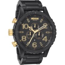 Nixon 51-30 Chrono Watch Matte Black / Gold A083-1041 Chronograph