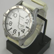 Nixon 51-30 Mens Tide Watch In All White (pu Band, Stainless Steel, Swiss Movt)