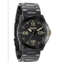 Nixon Private SS Matte Black Gold Watch - Black regular