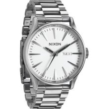 Nixon Sentry Ss White Watch A356 100 In Box Mrp $250