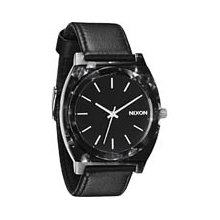 Nixon Time Teller Acetate Leather Watch in Gray Granite