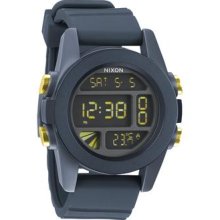 Nixon Unit Watch - Men's Steel Blue/Yellow Ano, One Size