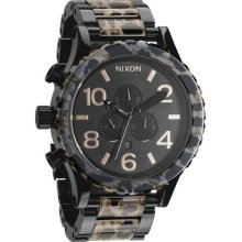 Nixon Watch 51-30 Chrono Mens Chronograph Wristwatch All Black Leopard