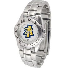 North Carolina A&T Aggies Ladies Stainless Steel Wristwatch