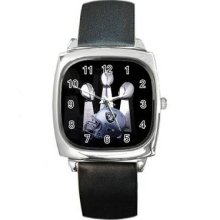 Oakland Raiders Unisex Silver-Tone Square Metal Watch 12