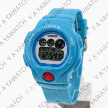 Ohsen Digital Boys Mode Sport Kids Backlight Children's Quartz Rubber Watch