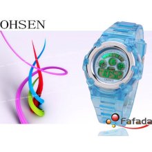 Ohsen Fashion Ladies Kids Digital Sport Wrist Watch