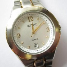 Olympic Big Round Quartz Gents N.o.s. Watch Runs And Keeps Time