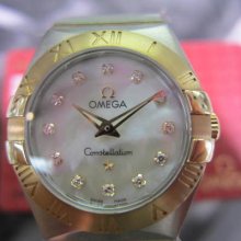 Omega Constellation Women's Watch Quartz Diamond Mop Original Edition Swiss