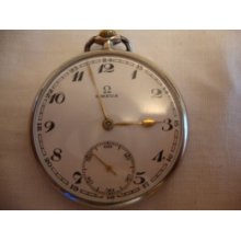 Omega Pocket Watch Open Face Swiss 1930's, 15j