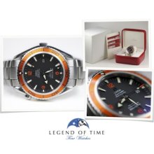 Omega Seamaster Planet Ocean Big Size 22085000 Orange Rotating Bezel Auto Steel