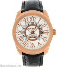 Orefici Orm8w4403 Classico 44mm Slim Brown Leather Rose Gold Tone Fast Shipping